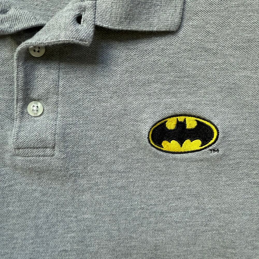 Vintage 1999 Batman Dark Knight Polo Shirt Gray Warner Bros XL